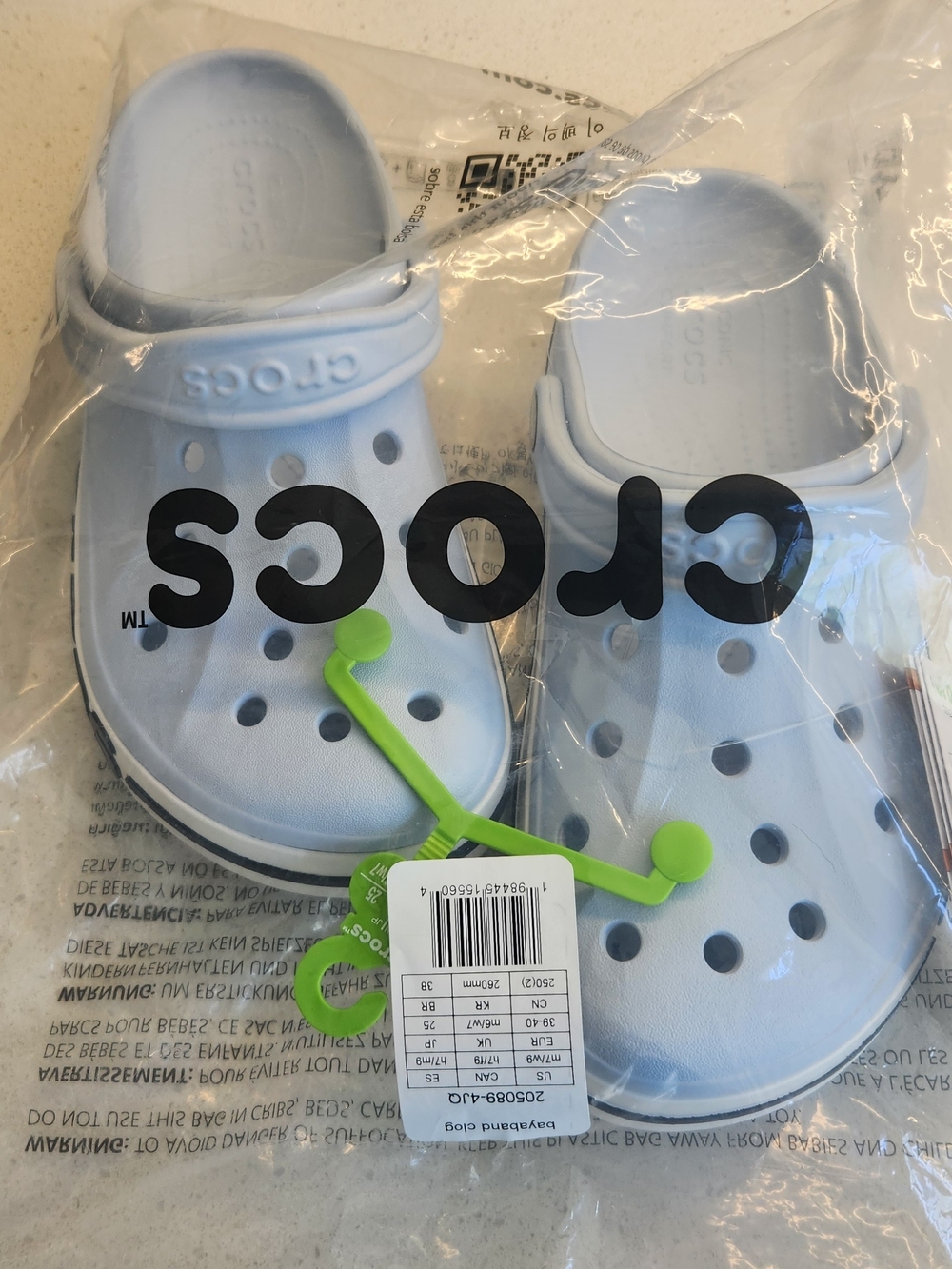 CROCS Womans Bayaband Clog in Light. Size 9/ Smaller Fit.